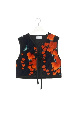 One Hundred Stars Acer Black Gilet|Women Velvet Coats