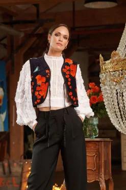 One Hundred Stars Acer Black Gilet|Women Gilets