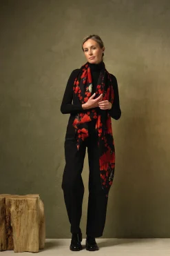 One Hundred Stars Acer Black Wool Scarf| Scarves