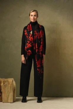 One Hundred Stars Acer Black Wool Scarf| Wool Scarves