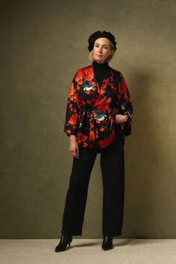 One Hundred Stars Acer Black Wrap Jacket|Women Wrap Jackets