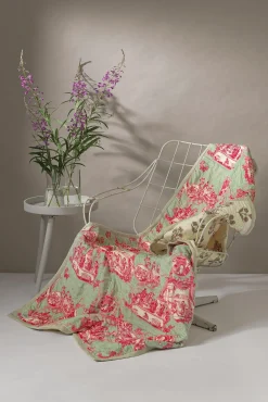 One Hundred Stars Ancient Column Pink Velvet Throw| Velvet Throws