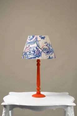 One Hundred Stars Ancient Columns Blue 14" Tapered Lampshade| Lighting