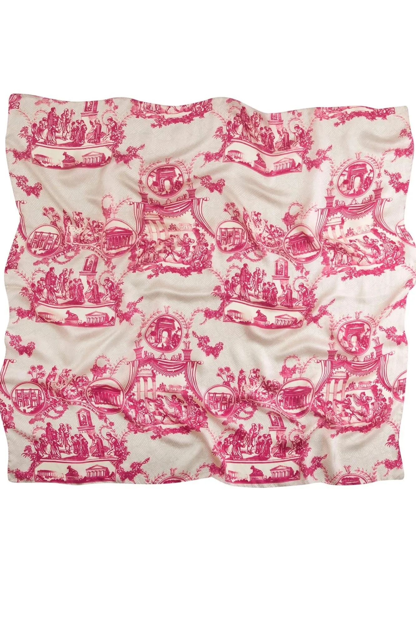 One Hundred Stars Ancient Columns Pink Silk Scarf| Scarves