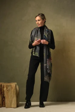 One Hundred Stars Bird Ink Wool Scarf| Scarves