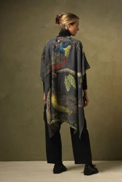 One Hundred Stars Bird Ink Wool Throwover|Women Wool Throwovers