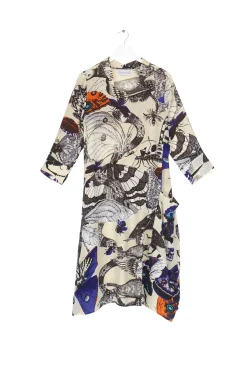 One Hundred Stars Butterflies Cobalt Asymmetric Dress|Women Dresses