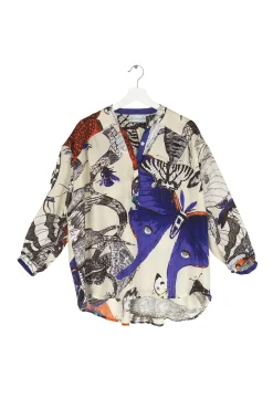 One Hundred Stars Butterflies Cobalt Darcy Shirt|Women Tops