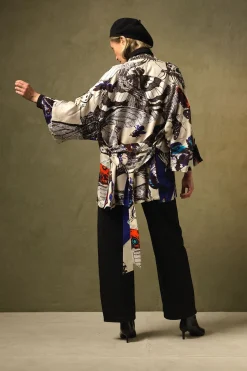 One Hundred Stars Butterflies Cobalt Wrap Jacket|Women Wrap Jackets