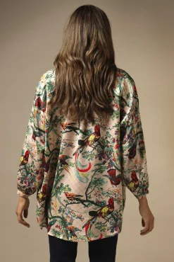 One Hundred Stars Chinoiserie Pink Darcy Shirt|Women Tops