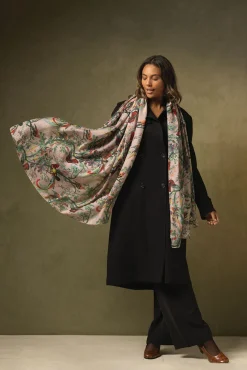 One Hundred Stars Chinoiserie Pink Scarf| Scarves