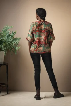 One Hundred Stars Country Toile Berry Pippa Top|Women Tops