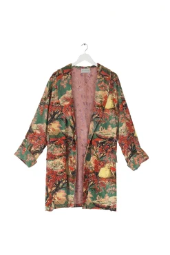 One Hundred Stars Country Toile Berry Velvet Boyfriend Jacket|Women Velvet Coats