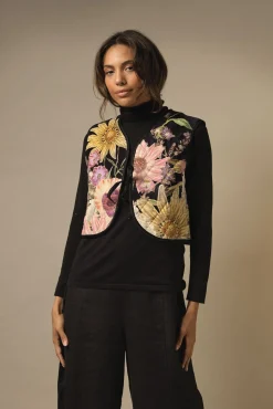 One Hundred Stars Daisy Black Gilet|Women Gilets