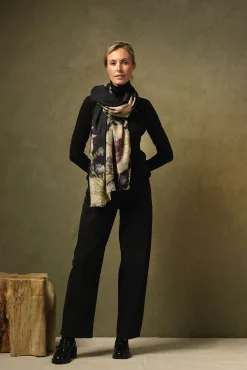 One Hundred Stars Daisy Black Wool Scarf| Wool Scarves