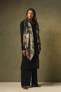 One Hundred Stars Daisy Black Wool Scarf| Scarves