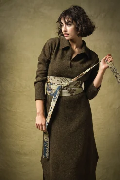 One Hundred Stars Dhurrie Taupe Obi Belt| Belts