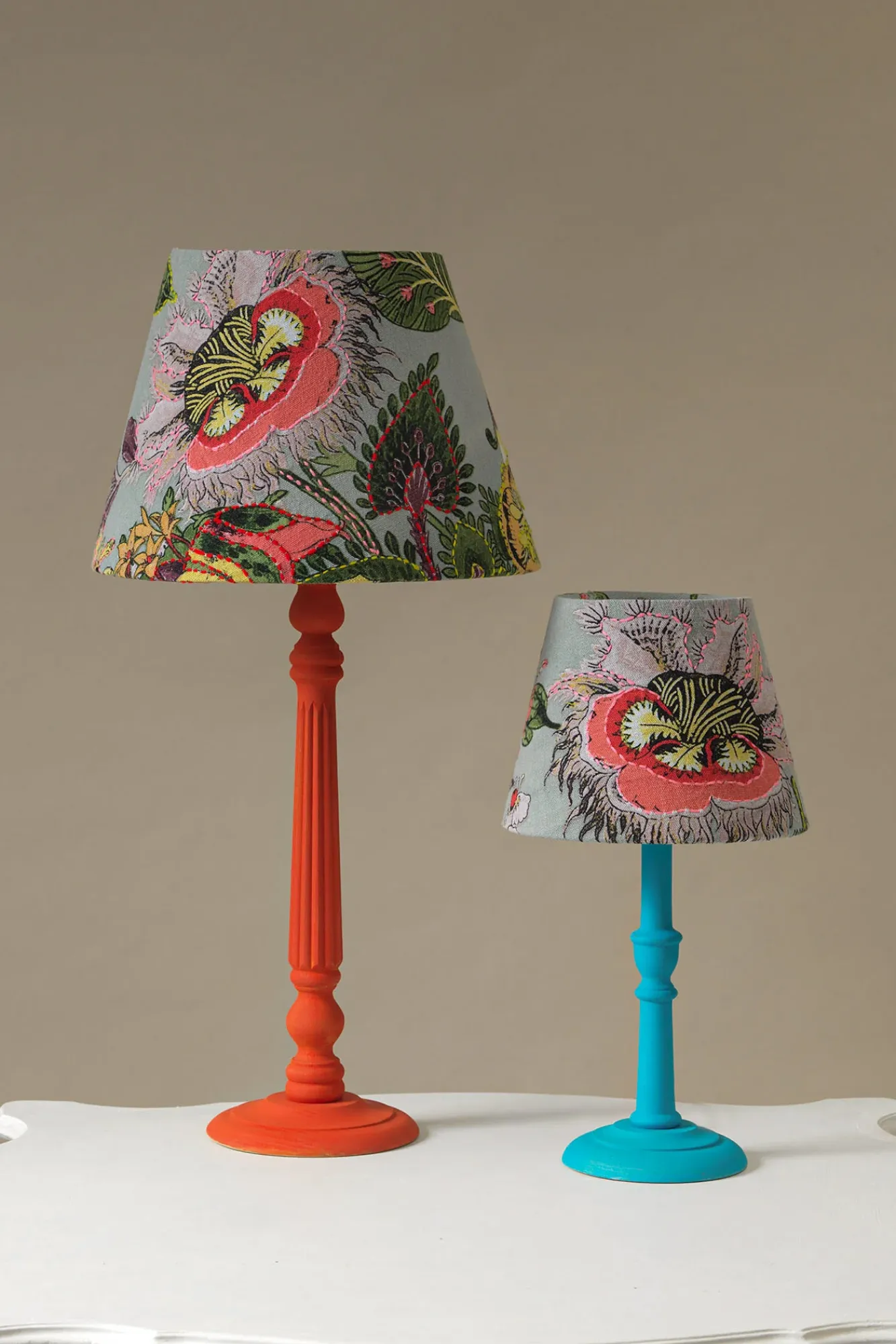 One Hundred Stars Eccentric Blooms Putty 12" Tapered Lampshade| Lighting