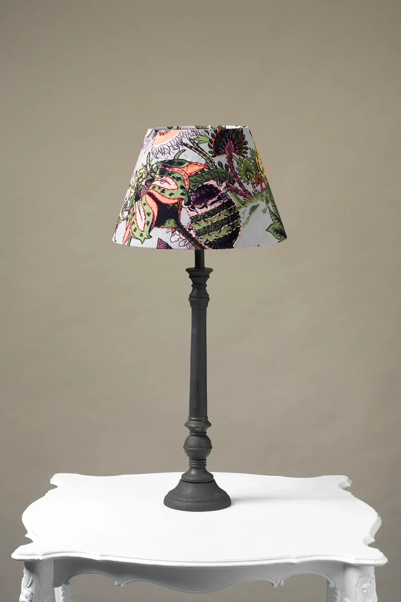 One Hundred Stars Eccentric Blooms Putty 14" Tapered Lampshade| Lighting