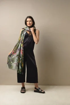 One Hundred Stars Eccentric Blooms Putty Scarf| Scarves