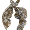 One Hundred Stars Etched Flower Khaki Kew Scarf| Scarves