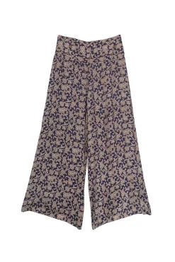One Hundred Stars Floral Paisley Blue Palazzo Pant|Women Palazzo Pants
