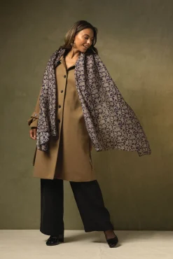 One Hundred Stars Floral Paisley Blue Scarf| Scarves