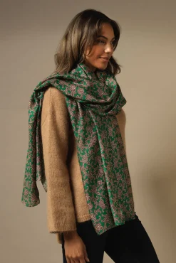 One Hundred Stars Floral Paisley Green Scarf| Scarves