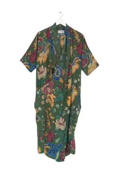 One Hundred Stars Flower Vase Green Rachel Dress|Women Dresses