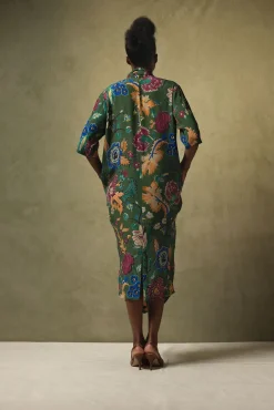 One Hundred Stars Flower Vase Green Rachel Dress|Women Dresses