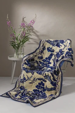 One Hundred Stars Giant Willow Blue Velvet Throw| Velvet Throws