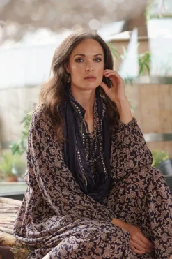 One Hundred Stars Indian Heritage Blue Necklace Scarf| Necklaces