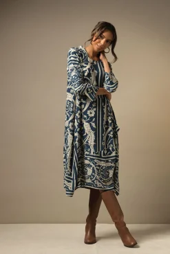 One Hundred Stars Jaipur Blue Asymmetric Dress|Women Dresses