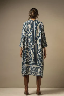 One Hundred Stars Jaipur Blue Asymmetric Dress|Women Dresses