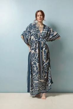 One Hundred Stars Jaipur Blue Margeux Kaftan|Women Kaftans