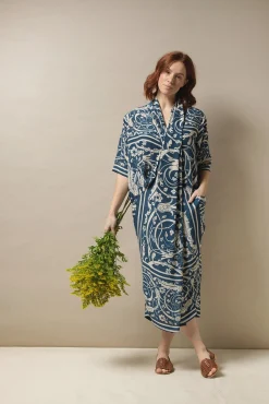 One Hundred Stars Jaipur Blue Rachel Dress|Women Dresses