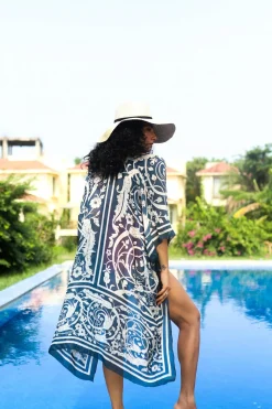 One Hundred Stars Jaipur Blue Throwover|Women Throwovers