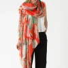 One Hundred Stars Kew Elderflower Red Scarf| Scarves