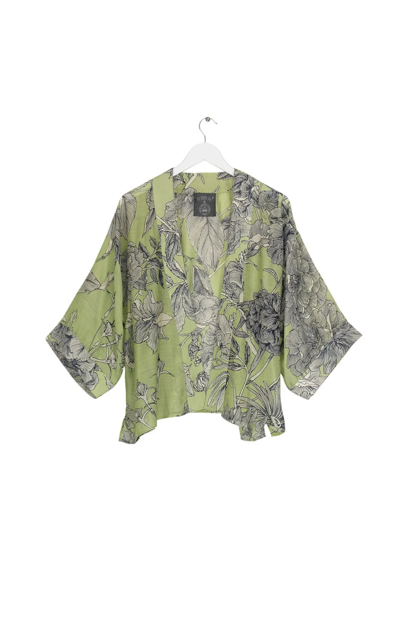 One Hundred Stars Kew Etched Floral Fern Kimono|Women Short Kimonos