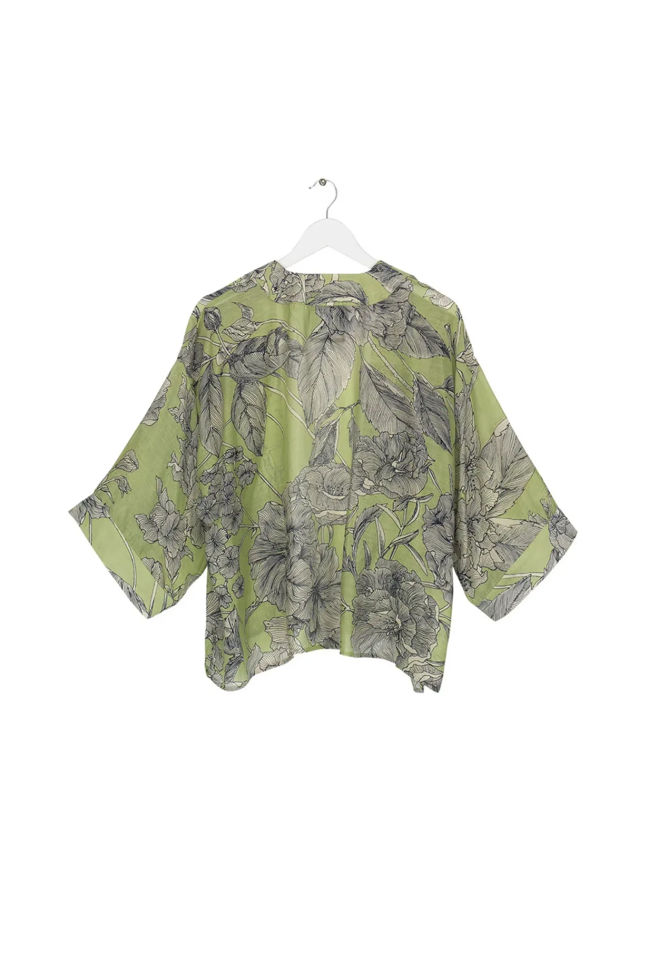 One Hundred Stars Kew Etched Floral Fern Kimono|Women Short Kimonos