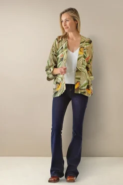 One Hundred Stars Kew Evergreen Stone Kimono|Women Short Kimonos