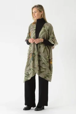 One Hundred Stars Kew Evergreen Stone Wool Throwover|Women Wool Throwovers