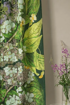 One Hundred Stars Kew Hydrangea Lime Linen Panel| Curtains