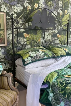 One Hundred Stars Kew Hydrangea Lime Pillow Shams| Cushions