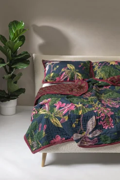 One Hundred Stars Kew Magnolia Blue Bedspread| Bedspreads & Pillow Shams