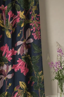 One Hundred Stars Kew Magnolia Blue Linen Panel| Curtains