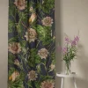 One Hundred Stars Kew Passion Flower Grey Linen Panel| Curtains
