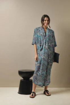 One Hundred Stars Marbled Blue Rachel Dress|Women Dresses