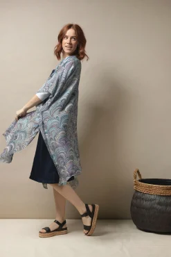 One Hundred Stars Marbled Blue Throwover|Women Throwovers