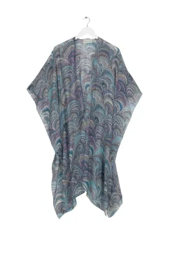 One Hundred Stars Marbled Blue Throwover|Women Throwovers